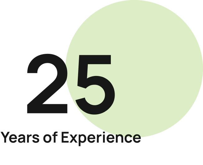 25 years of experience graphic